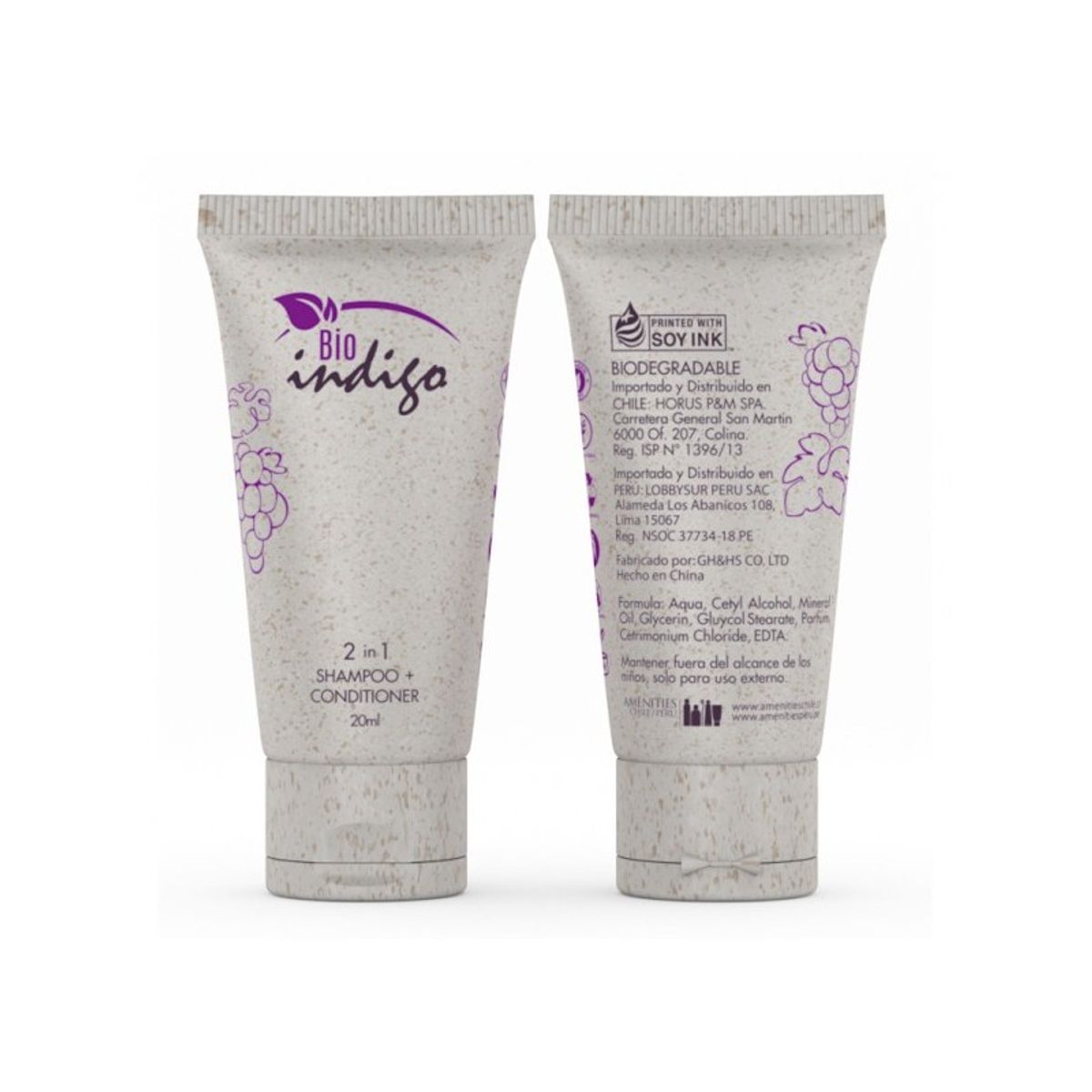 NO LOGO - Shampoo Hotel, Acondicionador,Gel,Jabón,Crema 20ml Biodegr 250 Unid