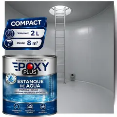 EPOXY - KIT PINTURA Epóxica ESTANQUE DE AGUA A+B - SIN OLOR - COMPACT 2L - GRIS CLARO