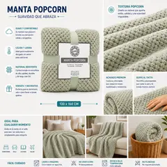 PALERMO - Manta Termica Suave PopCorn 130x160cm AntiAlergias