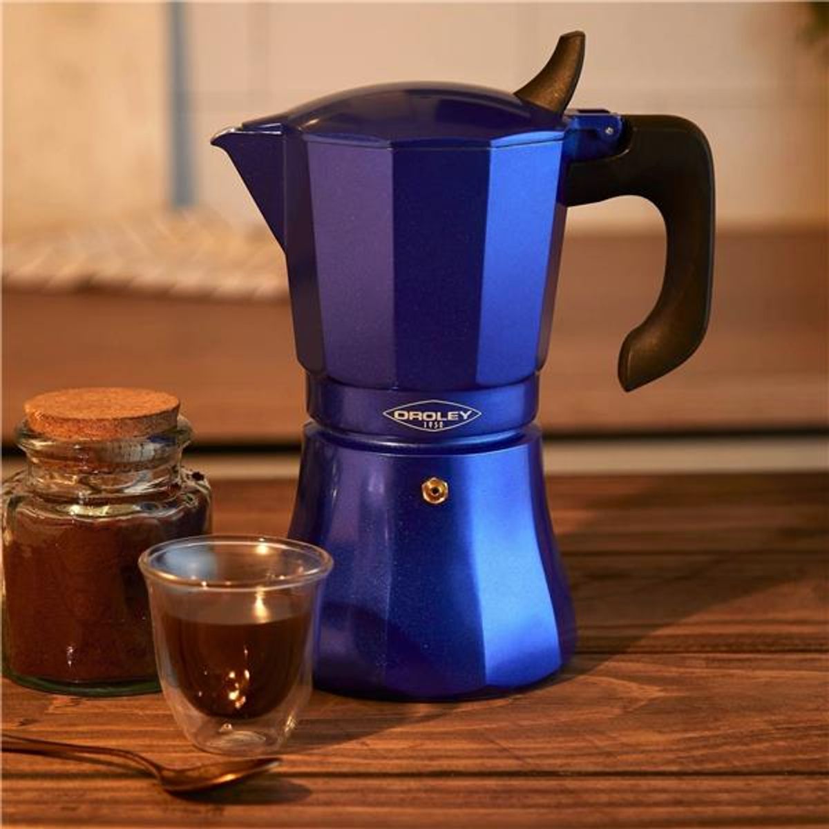 OROLEY - Cafetera Italiana Blue Inducción  9 tazas