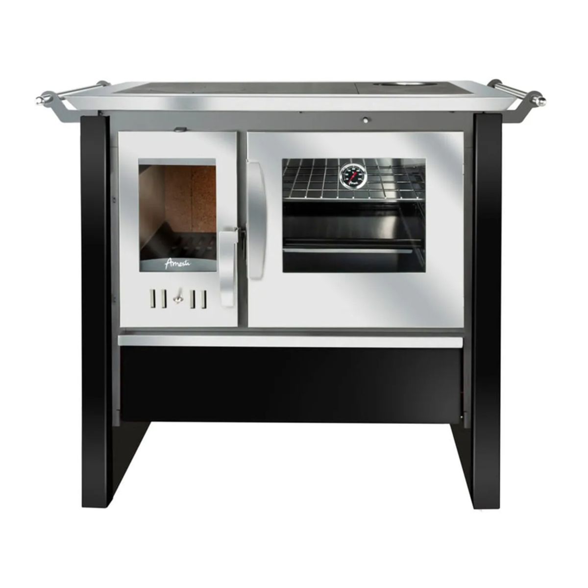 AMESTI - Cocina a Leña Allegra Vitrox Negro Amesti
