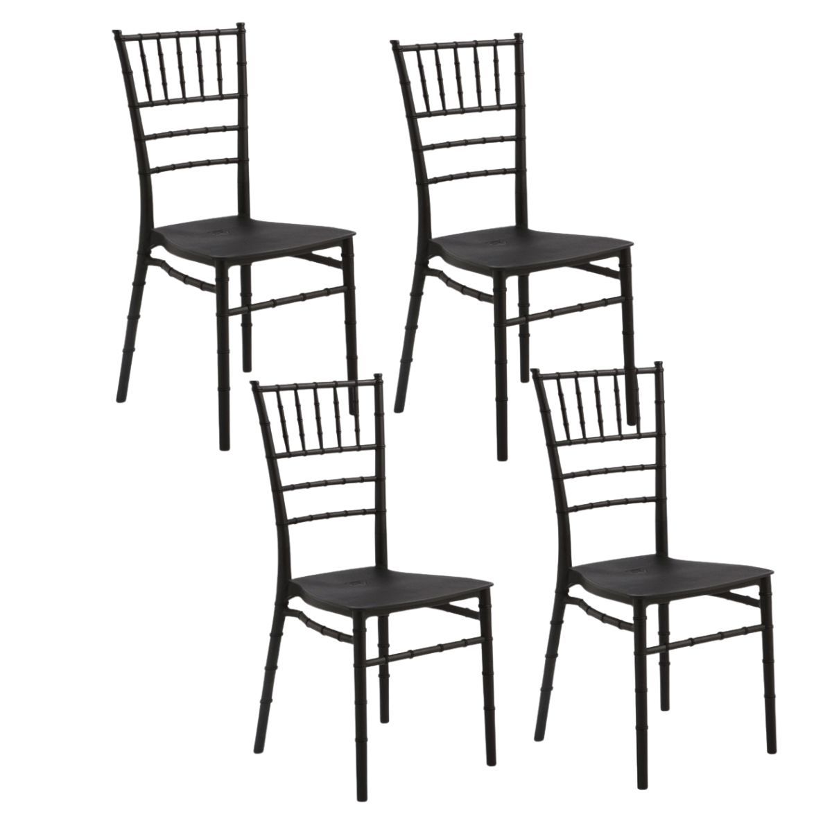 TODODESCUENTO - Pack 4 sillas Chiavari Negras