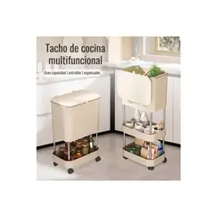 GENERICO - Basurero Organizador Multiuso con Ruedas y 3 Niveles