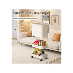 GENERICO - Basurero Organizador Multiuso con Ruedas y 3 Niveles