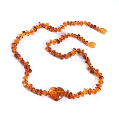 GENERICO - Collar para Adulto de Ámbar Báltico Certificado con Corazón broche rosca