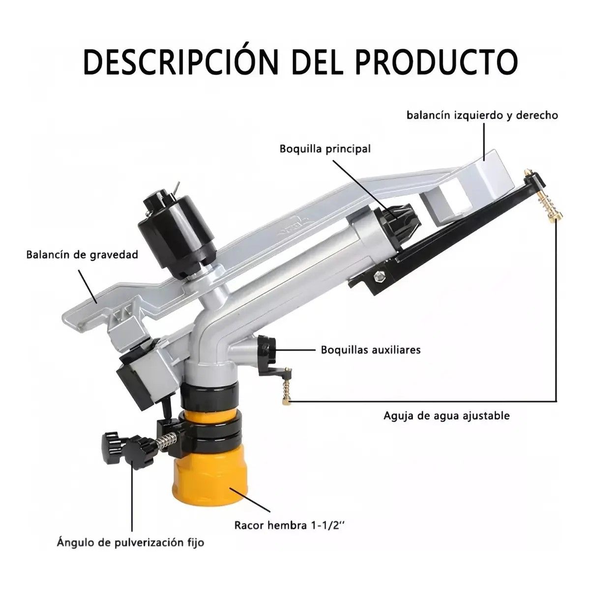 GENERICO - Cañón Aspersor Pelícano De Riego Agrícola 1-12 R-18-36m BELUG