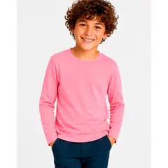 ROLY - Polera Manga Larga Niño Y Niña 100% Algodón Cuello Redondo Premium