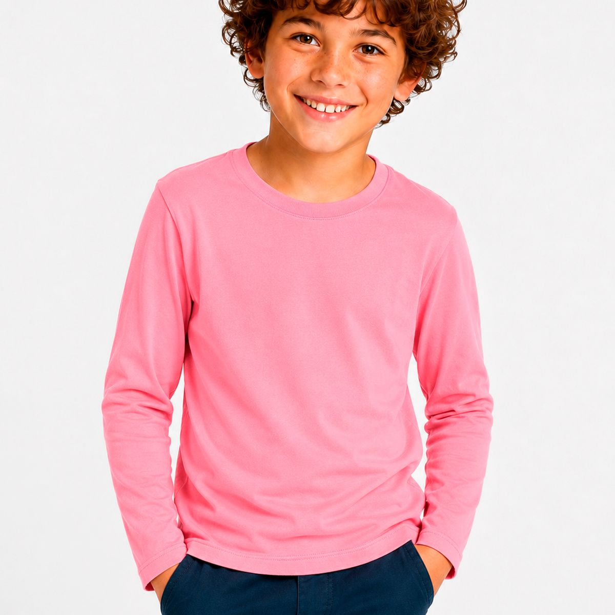 ROLY - Polera Manga Larga Niño Y Niña Roly 100% Algodón Cuello Redondo