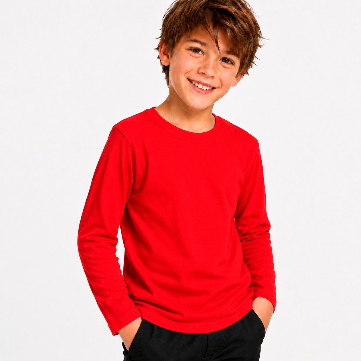 ROLY - Polera Manga Larga Niño Y Niña Roly 100% Algodón Cuello Redondo Premium