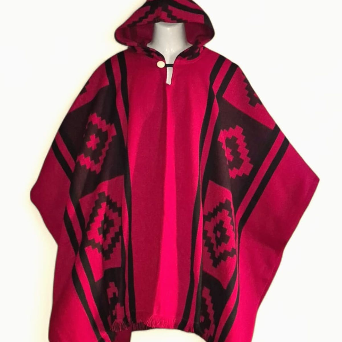 MORLAN - Poncho de Alpaca Lana Ecuatoriana Capucha Cálido Liviano