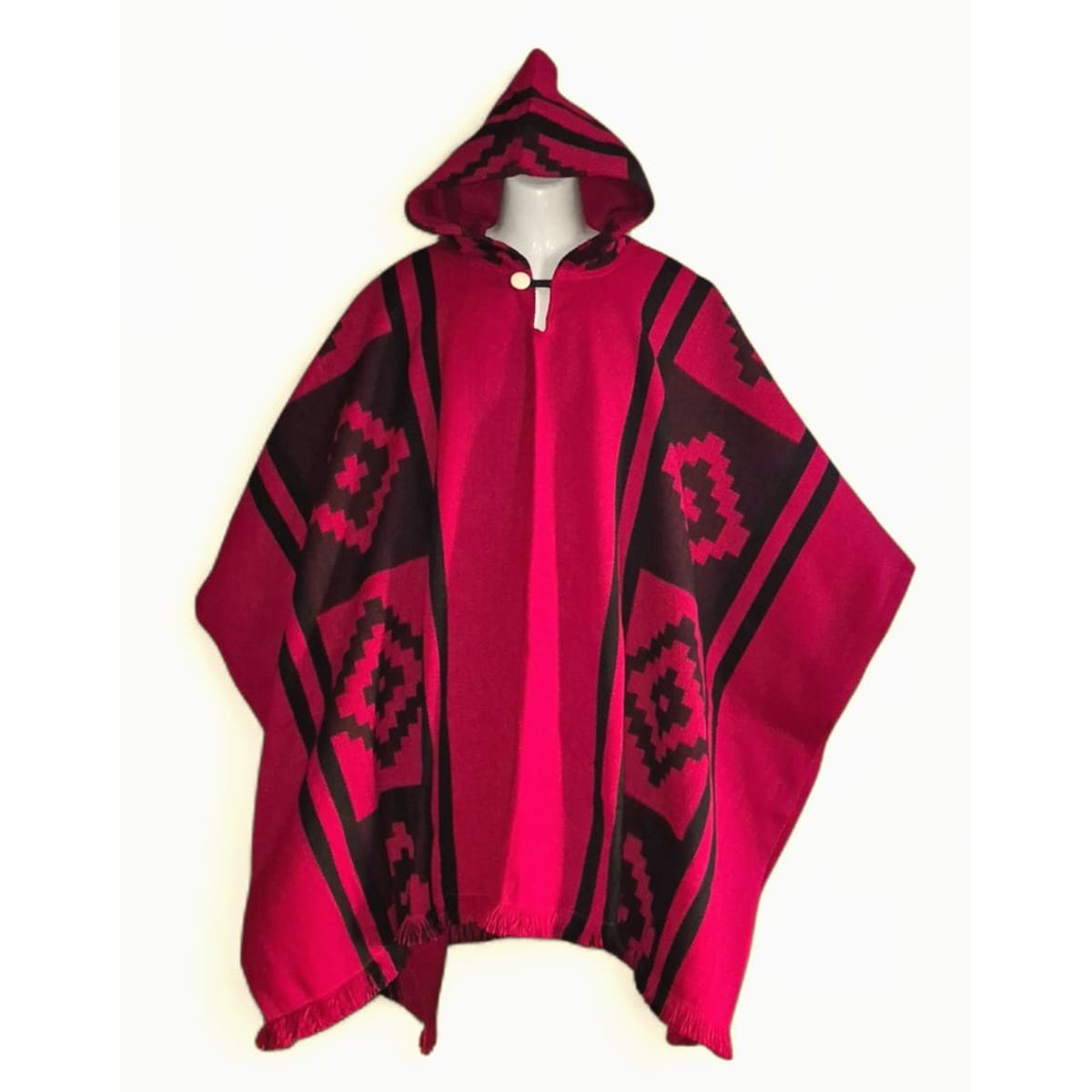 MORLAN - Poncho de Alpaca Lana Ecuatoriana Capucha Cálido Liviano
