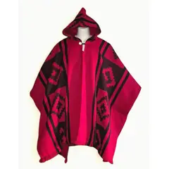 MORLAN - Poncho de Alpaca Lana Ecuatoriana Capucha Cálido Liviano