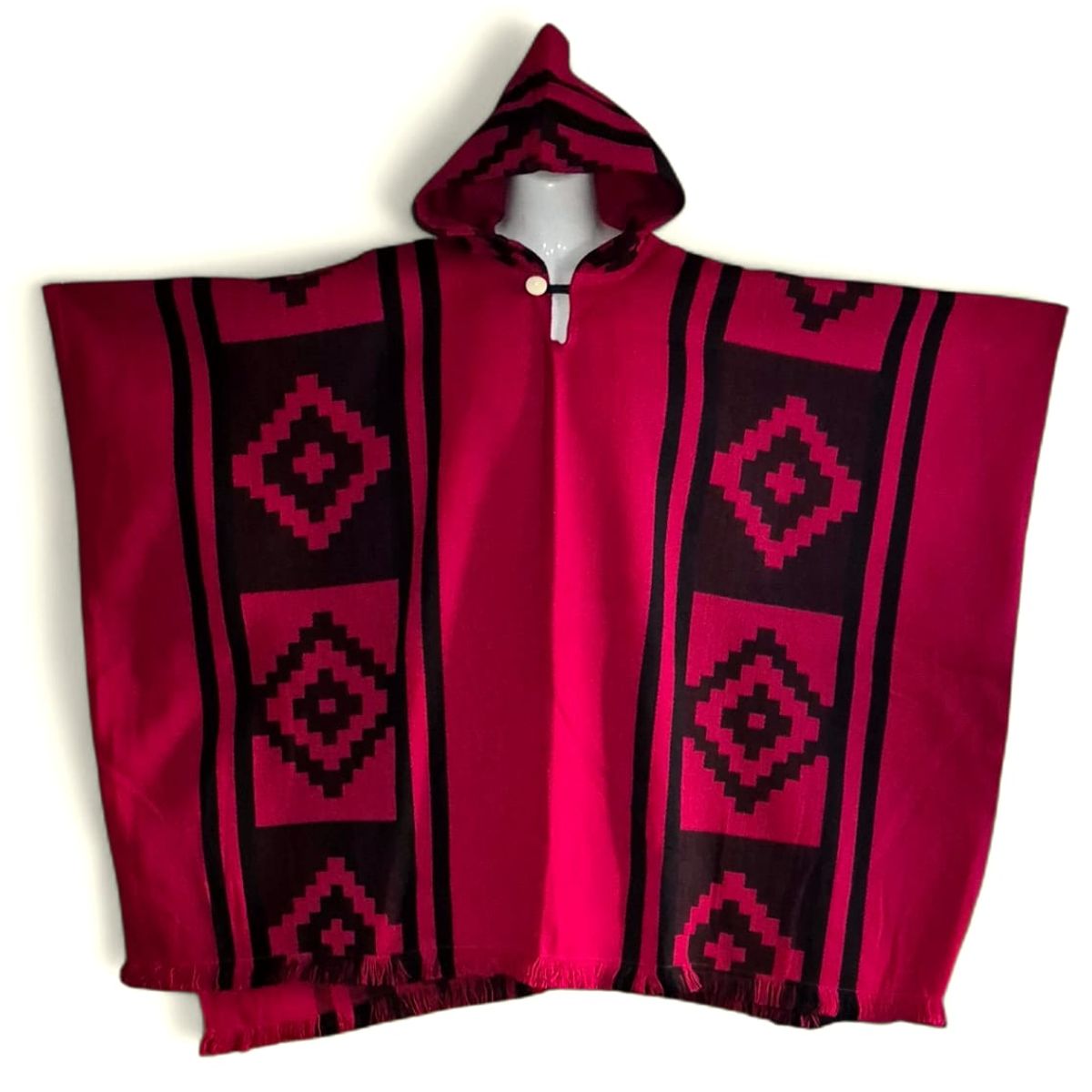 MORLAN - Poncho de Alpaca Lana Ecuatoriana Capucha Cálido Liviano