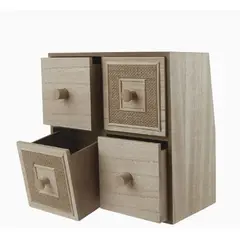 GENERICO - Caja de Almacenamiento de Madera con 4 Cajones