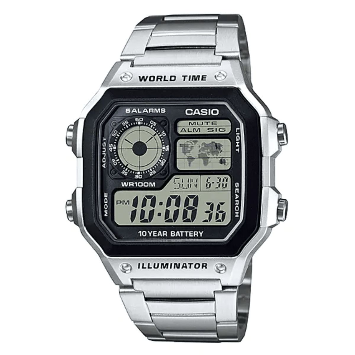 CASIO - RELOJ CASIO AE-1200WHD-1AVDF PLATEADO HOMBRE