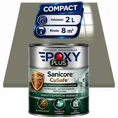 EPOXY - Pintura Epóxica Hospitalaria Sanicore CuSafe - MUROS Y PISOS - SIN OLOR - COMPACT 2L - GRIS CONCRETO
