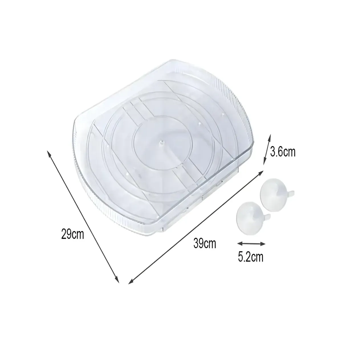 GENERICO - Bandeja Organizadora Giratoria 360° Para Refrigerador-frigorífico
