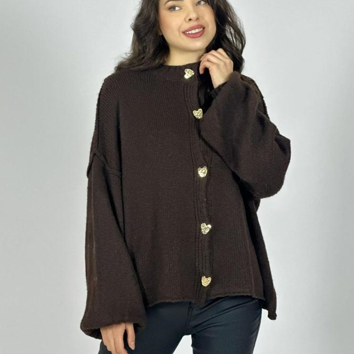 ENIGMATICA BOUTIQUE - Sweater Lana Botones Corazón