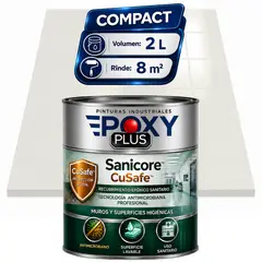 EPOXY - Pintura Epóxica Hospitalaria Sanicore CuSafe - MUROS Y PISOS - SIN OLOR - COMPACT 2L - BLANCO LIMPIEZA