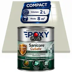 EPOXY - Pintura Epóxica Hospitalaria Sanicore CuSafe - MUROS Y PISOS - SIN OLOR - COMPACT 2L - BLANCO PAPIRO