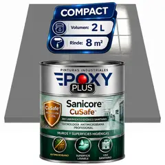 EPOXY - Pintura Epóxica Hospitalaria Sanicore CuSafe - MUROS Y PISOS - SIN OLOR - COMPACT 2L - BLANCO PERLA OSCURO