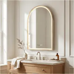 HOMER DESIGN - Espejo inteligente Marco Melalico Con Luz Led Touch Para Baño 50x70cm