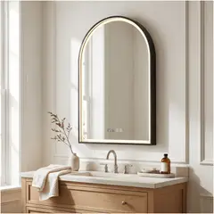 HOMER DESIGN - Espejo inteligente Marco Melalico Con Luz Led Touch Para Baño 50x70cm
