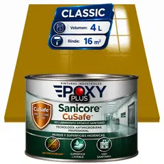 EPOXY - Pintura Epóxica Hospitalaria Sanicore CuSafe - MUROS Y PISOS - SIN OLOR - CLASSIC 4L - AMARILLO CURRY