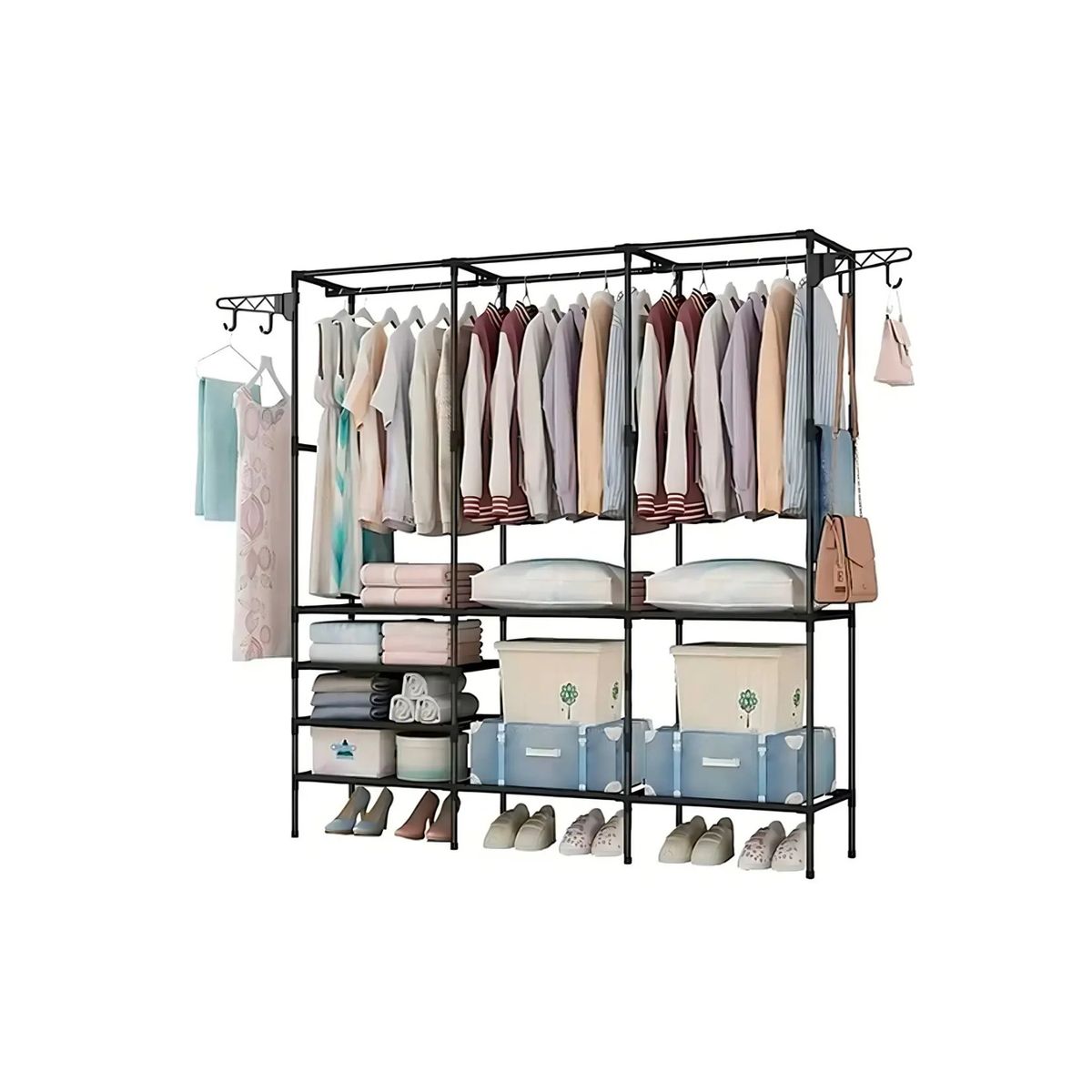 GENERICO - Perchero Closet Organizador Multifuncional Alta resistencia - Negro