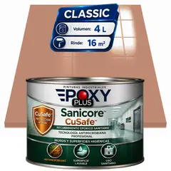 EPOXY - Pintura Epóxica Hospitalaria Sanicore CuSafe - MUROS Y PISOS - SIN OLOR - CLASSIC 4L - ROJO BEIGE
