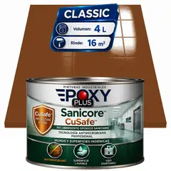 EPOXY - Pintura Epóxica Hospitalaria Sanicore CuSafe - MUROS Y PISOS - SIN OLOR - CLASSIC 4L - MARRÓN BARRO