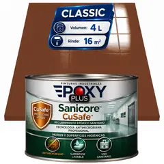 EPOXY - Pintura Epóxica Hospitalaria Sanicore CuSafe - MUROS Y PISOS - SIN OLOR - CLASSIC 4L - COBRE PERLADO