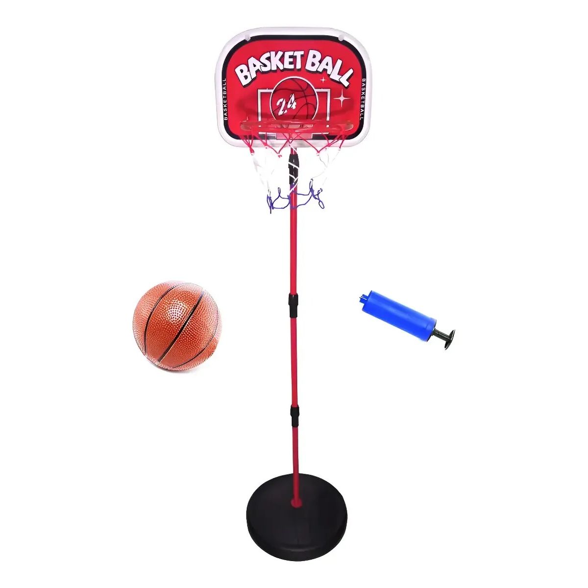 GENERICO - Soporte Baloncesto Altura Ajustable Niños + Balón + Inflador