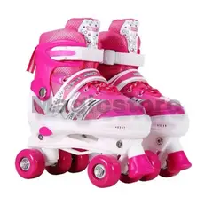 GENERICO - Patines 4 Ruedas Ajustable Artísticos Para Niñas Rosado Talle De Los Patines S