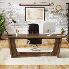 DELUXE - Escritorio Ejecutivo Acabado Tipo Madera Premium 180 Cm