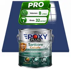 EPOXY - Pintura Epóxica Hospitalaria Sanicore CuSafe - MUROS Y PISOS - SIN OLOR - PRO 8L - AZUL VIOLETA