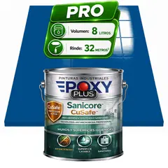 EPOXY - Pintura Epóxica Hospitalaria Sanicore CuSafe - MUROS Y PISOS - SIN OLOR - PRO 8L - AZUL SEÑALES