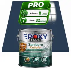EPOXY - Pintura Epóxica Hospitalaria Sanicore CuSafe - MUROS Y PISOS - SIN OLOR - PRO 8L - AZUL GRISÁCEO