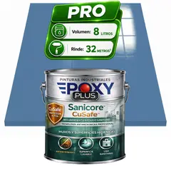 EPOXY - Pintura Epóxica Hospitalaria Sanicore CuSafe - MUROS Y PISOS - SIN OLOR - PRO 8L - AZUL PASTEL