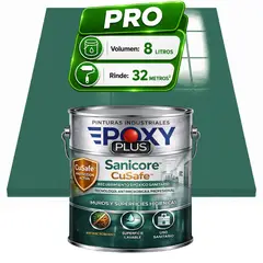 EPOXY - Pintura Epóxica Hospitalaria Sanicore CuSafe - MUROS Y PISOS - SIN OLOR - PRO 8L - VERDE PÁTINA