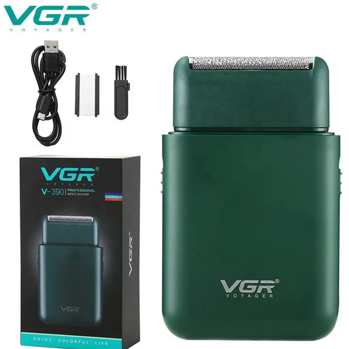 VGR - Afeitadora Mini Shaver y Trimmer VGR390 Viaje Recargable