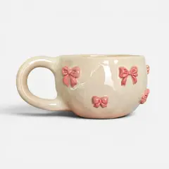 GENERICO - Taza Lazos Rosa de Cerámica Gres 250ml