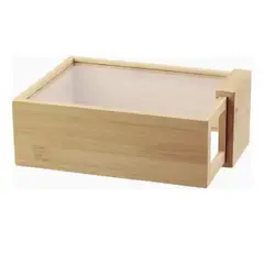 GENERICO - Caja De Almacenamiento Bambú Tapa 23,5x17,5cm Organizador