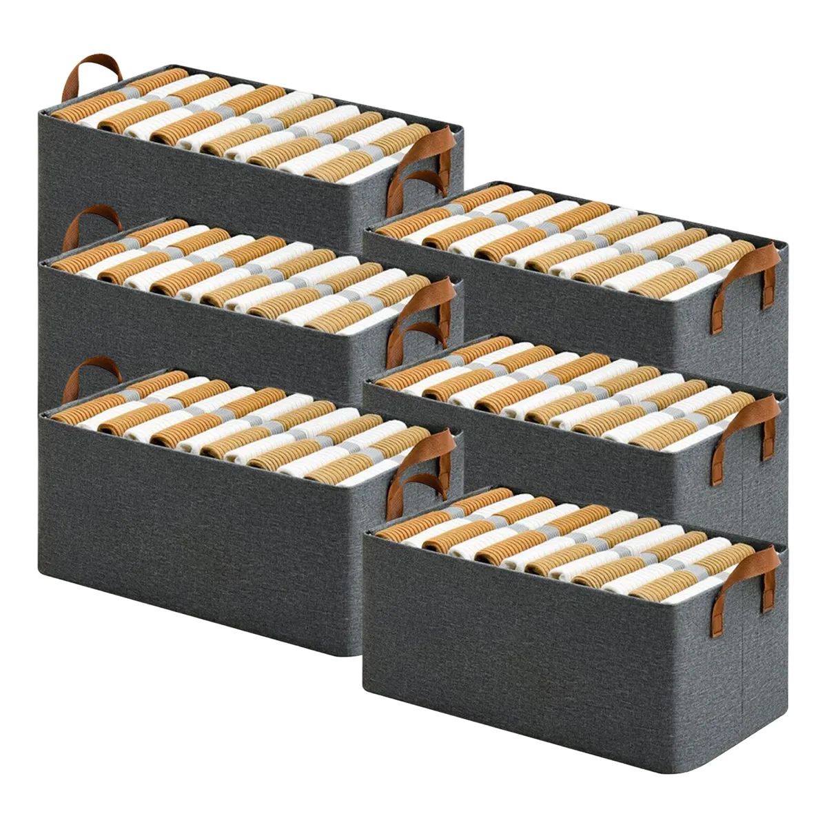 Pack De 6 Cestos De Tela Plegables Para Organizar La Ropa, marca ATURE - Foto Principal