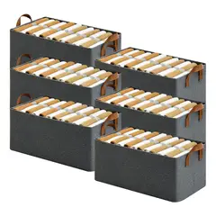 ATURE - Pack De 6 Cestos De Tela Plegables Para Organizar La Ropa