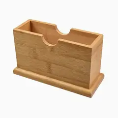 GENERICO - Caja de almacenamiento de bambú para toallas de papel – 16 × 6,5 × 9,2 cm