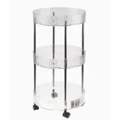 GENERICO - Estante organizador de tres pisos con ruedas Superficie redonda 30x61 cm