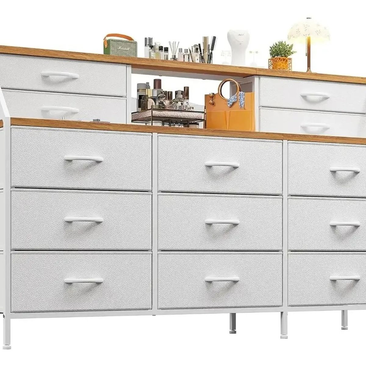 GENERICO - Cómoda Cajonera De Tela 13 Cajones Mueble Organizador Blanco