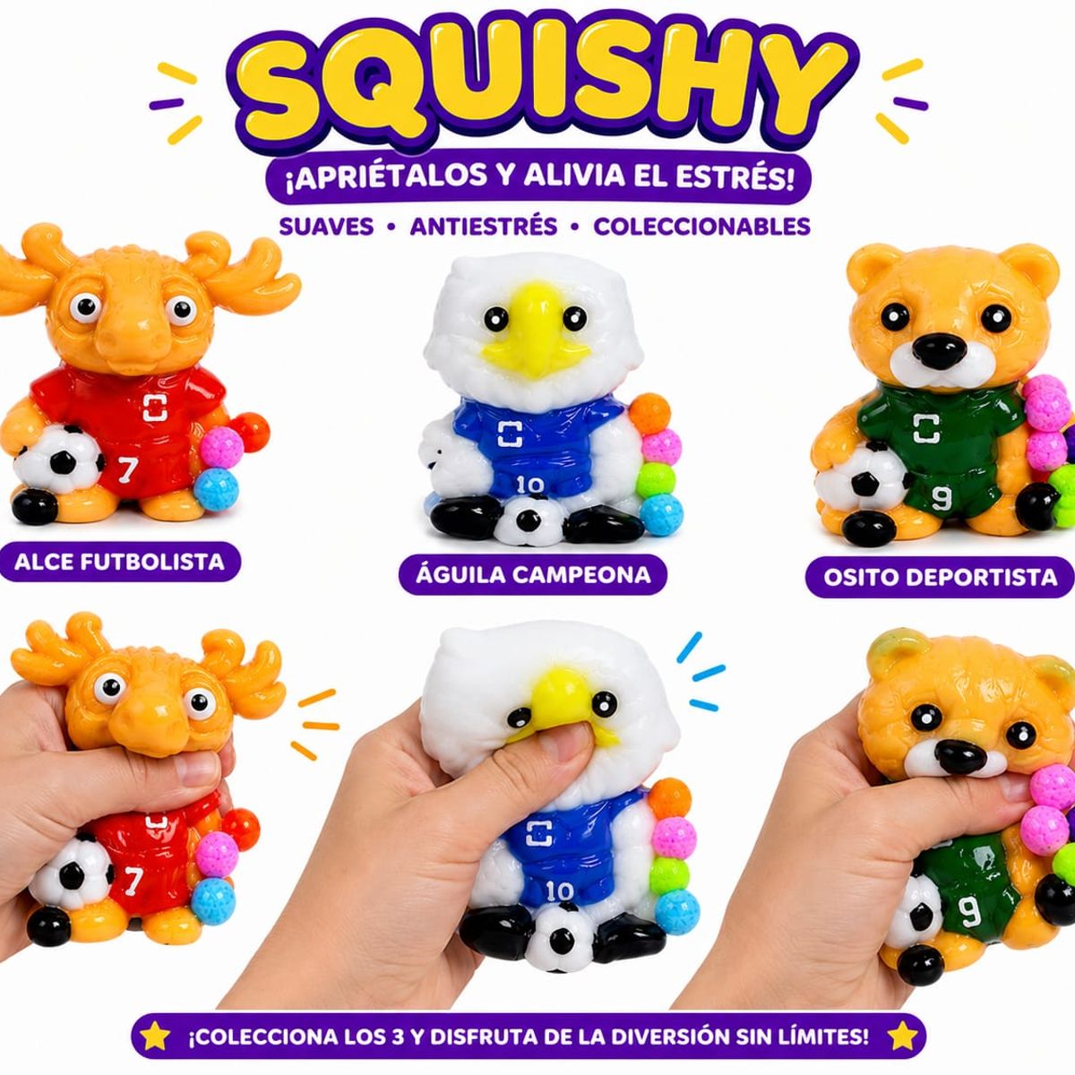 GENERICO - Set Squishy Mundialista 2026 Maple, Zayu, Clutch