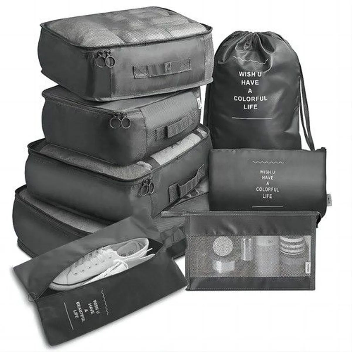 GENERICO - Organizador Maleta Set 8 Bolsas Viaje Equipaje